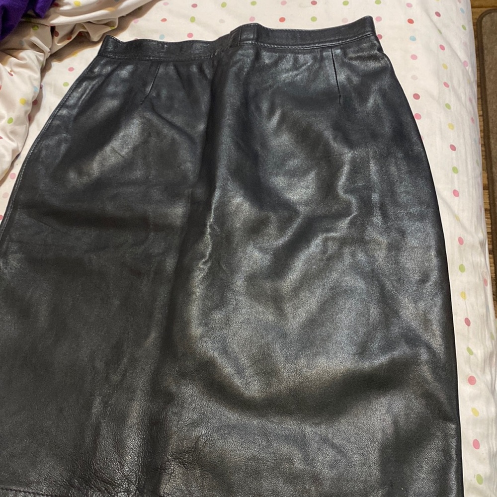 Black leather skirt